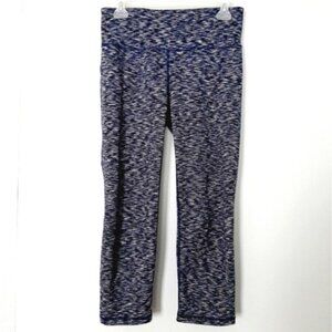 GAP \ Fit Athletic Crop Leggings Marled Patern Regular Blue Sz M